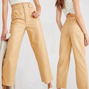 NWOT Free People The It Factor Vegan Pants In Velvet Sand Sz 14